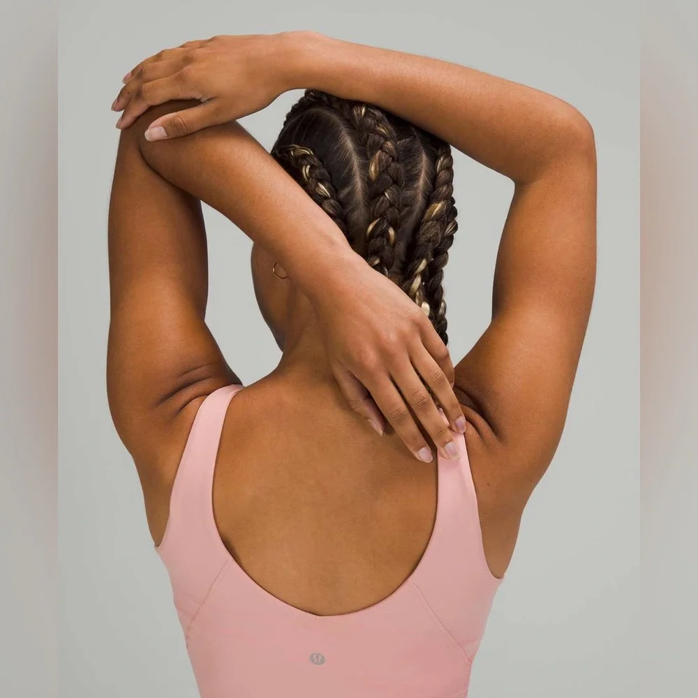 Lululemon Align Gathered-Front Tank Top Pink Puff Size 6 Nulu Yoga Crop